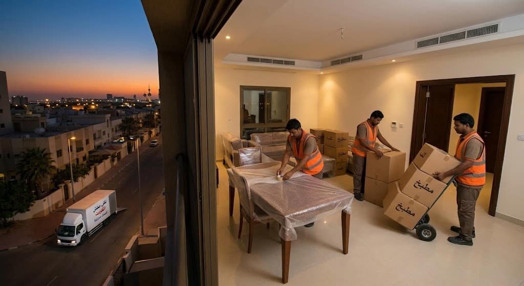 أمان تام لمنقولاتك | خدمة نقل عفش في الكويت مع تغليف احترافي